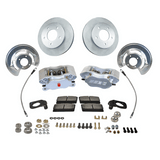 American Made Comp S 4-Piston Billet Aluminum Front Drum to Disc Brake Conversion Kit W/Rotors. Clear W120-22
