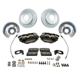 American Made Comp S 4-Piston Billet Aluminum Front Drum to Disc Brake Conversion Kit W/Rotors. Black W120-23BK