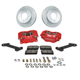 American Made Comp S 4-Piston Billet Aluminum Front Disc Brake Kit W/DS Rotors Red. W123-24R