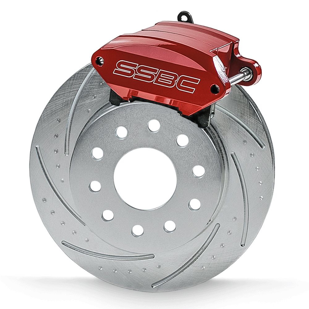 American Made Sport R1 Billet Aluminum Rear Drum to Disc Brake Conversion Kit W/Rotors. Red A110-11R