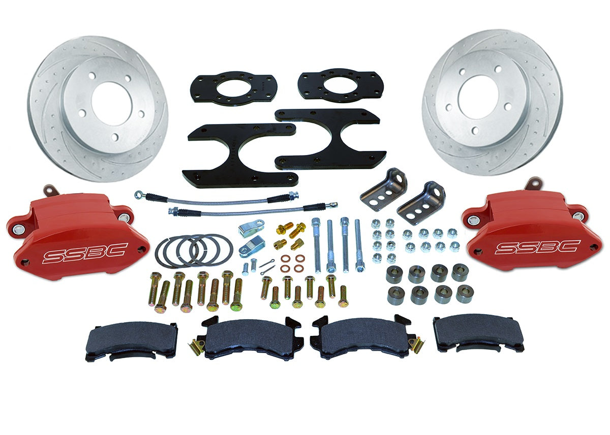 American Made Sport R1 Billet Aluminum Rear Drum to Disc Brake Conversion Kit W/Rotors. Red A111-21R