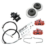 New Direct Fit Rear Drum to Disc Brake Conversion Kit W/Rotors. Red A112R