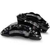 American Made B8-Barbarian 8 Piston Billet Aluminum Direct Fit Rear Disc Brake Kit W/DS Rotors. Black A404-31BLK-DS