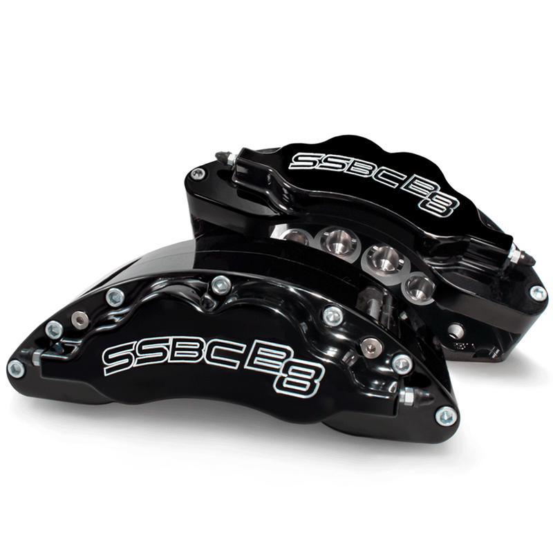 American Made B8-Barbarian 8 Piston Billet Aluminum Direct Fit Rear Disc Brake Kit W/DS Rotors. Black A404-31BLK-DS
