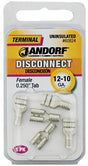 Disconnect Terminal, 12 to 10 AWG Wire, Copper Contact, Tin, 5/PK #60824 Jandorf