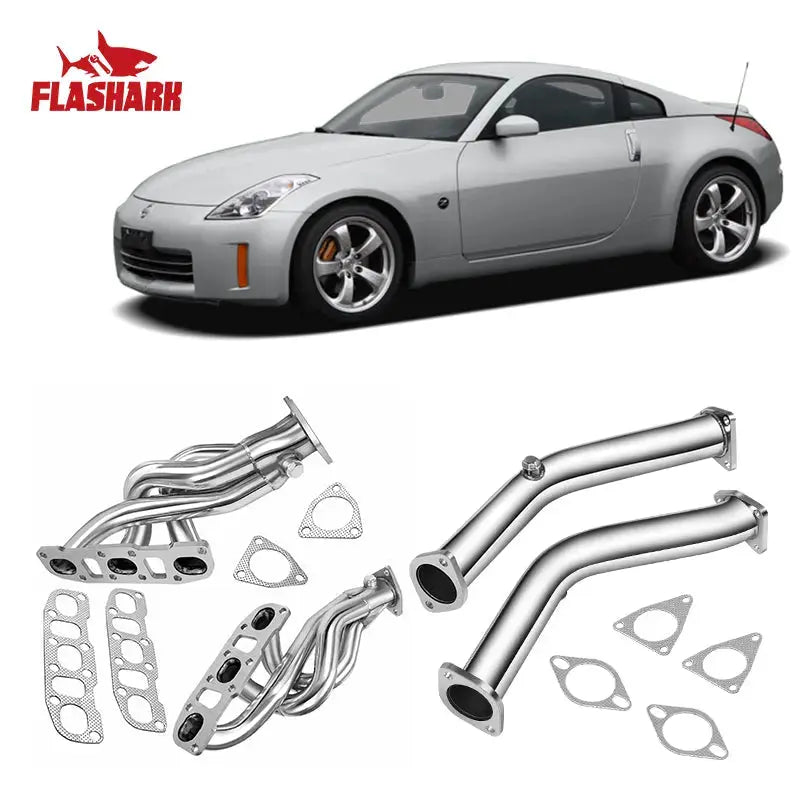 Downpipe Exhaust/Test Pipes for 2003-2007 Nissan 350z With Gaskets And Bolts Flashark
