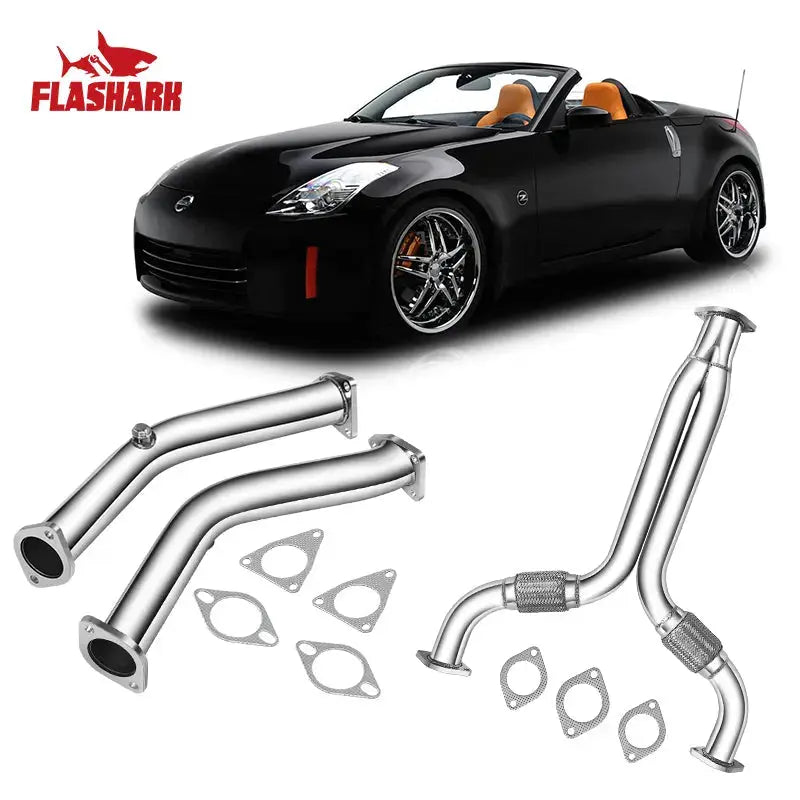 Downpipe Exhaust/Test Pipes for 2003-2007 Nissan 350z With Gaskets And Bolts Flashark
