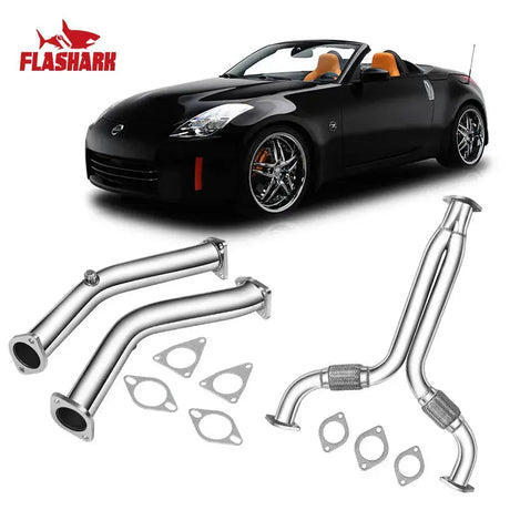 Downpipe Exhaust/Test Pipes for 2003-2007 Nissan 350z With Gaskets And Bolts Flashark