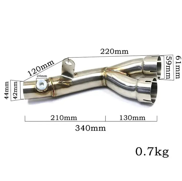 Downpipe Exhaust Y Middle Pipe Exhaust for 2006-2019 Yamaha YZF-R6 R600