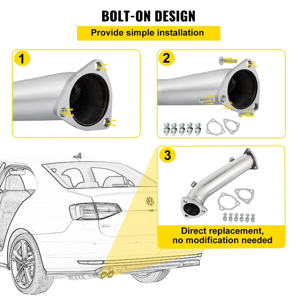 Downpipe Exhaust for 1997-2005 Audi A4 B5/B6 VW Passat 1.8T/L