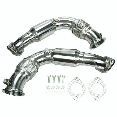 Catless Downpipe Exhaust for 2008-2014 BMW N63 X6/X5 550I 650I 750I B7 4.4L V8 Twin Turbo Flashark