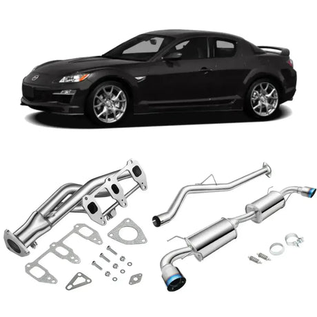 2004-2008 Mazda RX-8 1.3L Catback Exhaust System w/ Dual Burnt Tip Flashark