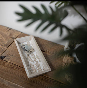Carved Feather Tray KB Decor & More