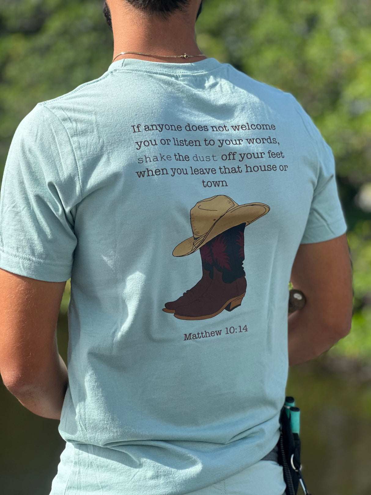 Western Boots Matthew 10:14 T-Shirt Destiny's Soaps & Sundries, LLC