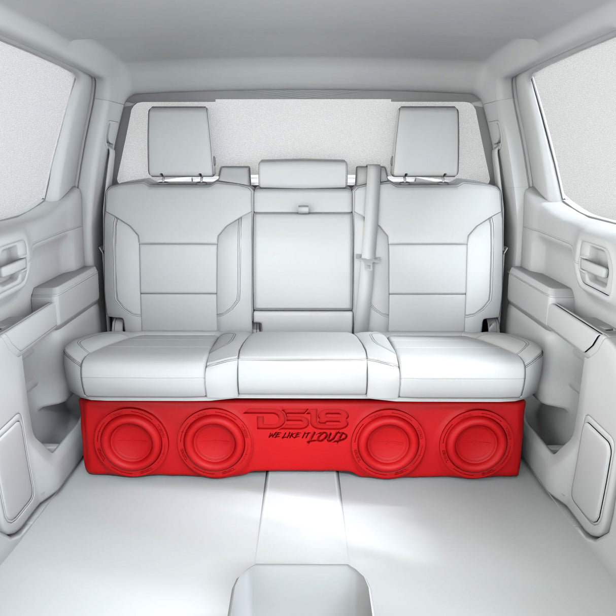 Loaded 4 x 8" Subwoofer Enclosure for Chevy/GMC Crew Cabs (2007-2026) and Ford F-150/Super Duty Crew Cabs (2009-2026) DS18