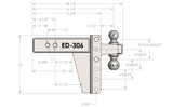 Bulletproof Extreme Duty 6” Drop/Rise Trailer Hitch 3" Box Steel Shank