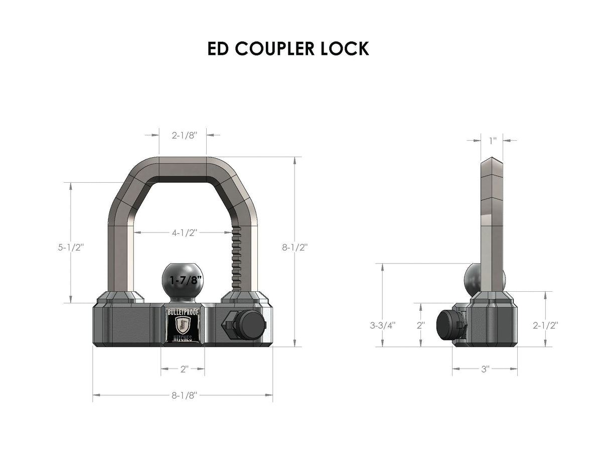 Bulletproof Hitches Extreme Duty Coupler Lock