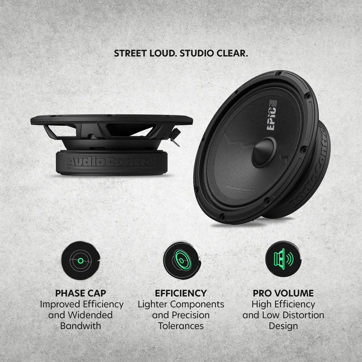 AudioControl EPICPRO6S 6.5" 200W RMS Slim Midrange Speakers (Pair) AudioControl