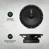 AudioControl EPICPRO6S 6.5" 200W RMS Slim Midrange Speakers (Pair) AudioControl