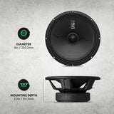 AudioControl EPICPRO8X 8" Midrange Speakers (Pair) AudioControl