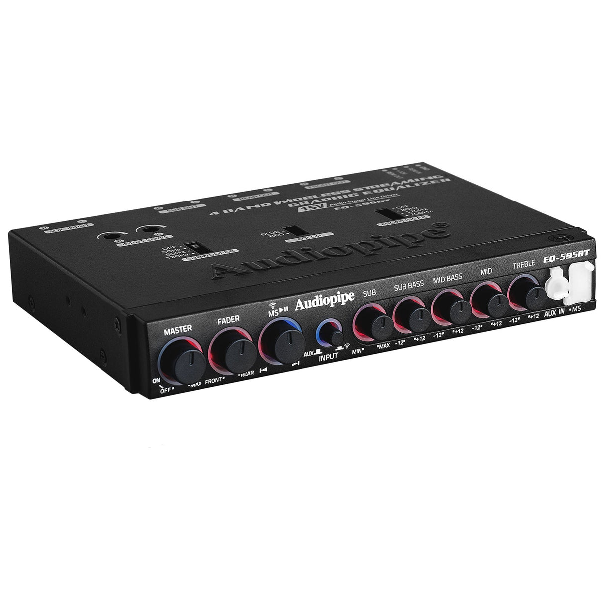 Audiopipe 4 Band Wireless Streaming Graphic Equalizer (EQ-595BT) Audiopipe