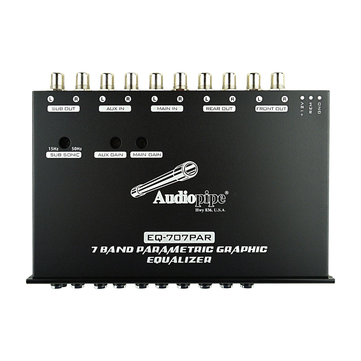 Audiopipe 7 Band Parametric Graphic Equalizer with 9V Line Driver (EQ-707PAR） Audiopipe