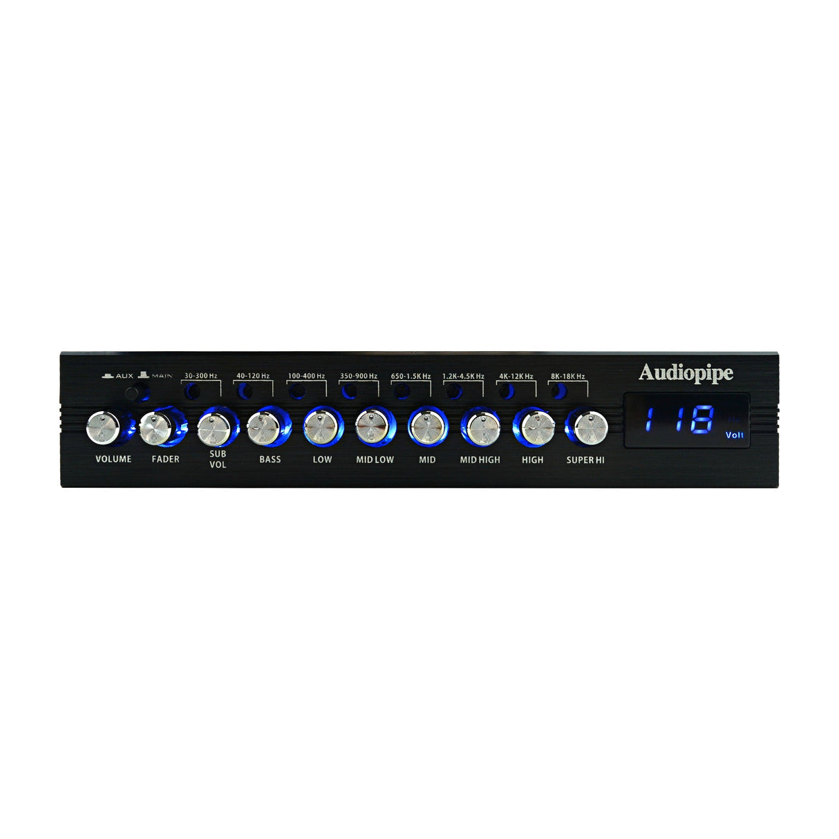 Audiopipe 7 Band Parametric Graphic Equalizer with 9V Line Driver (EQ-707PAR） Audiopipe