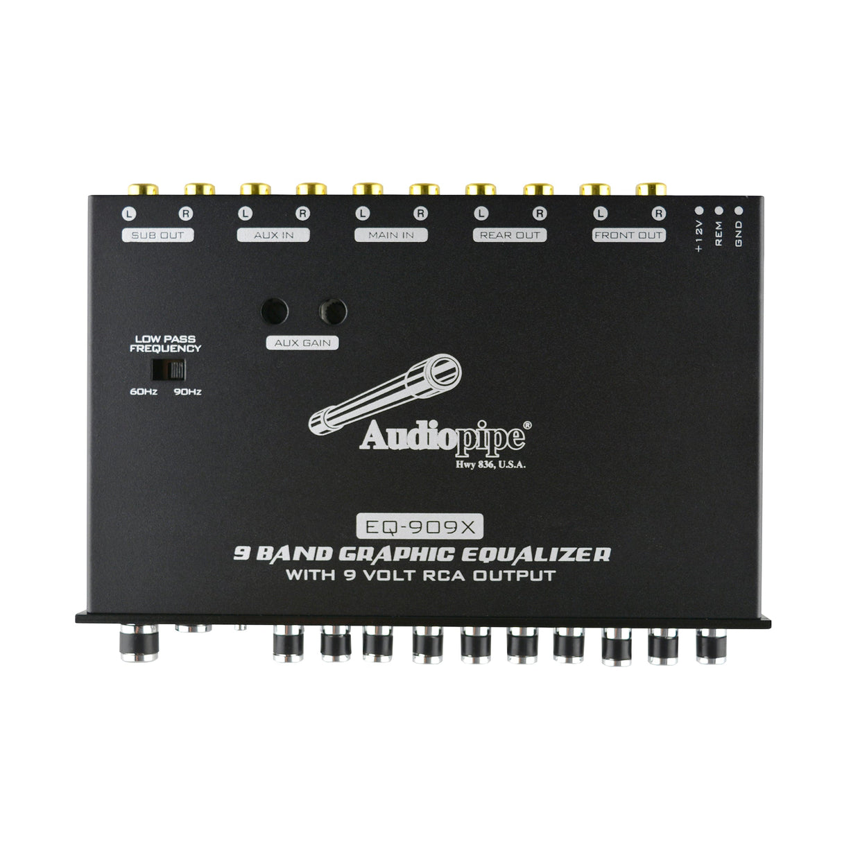 Audiopipe 9 Band Graphic Equalizer with 9 V LINE DRIVER (EQ-909X) Audiopipe