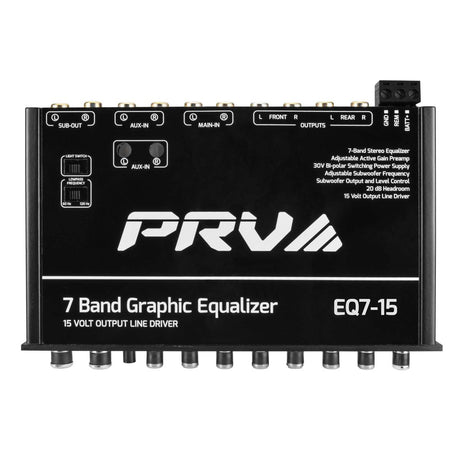 PRV Audio EQ7-15 7-Band Car Audio Equalizer 15V