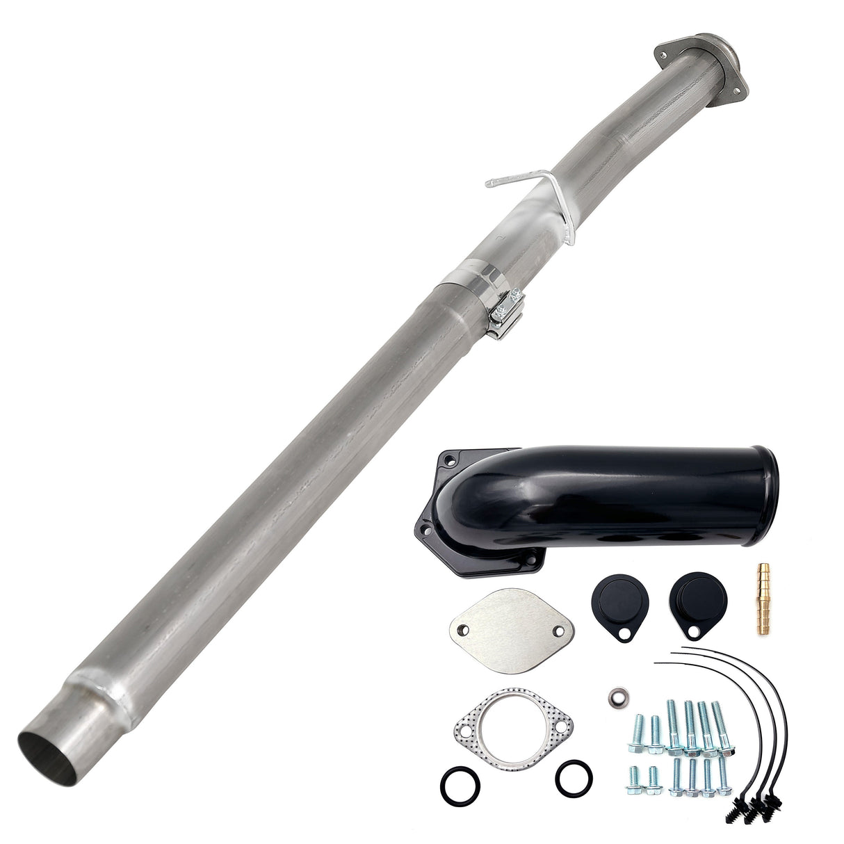 TruckTok 2008-2010 6.4L Ford Powerstroke 4inch Cat DPF Delete Pipe EGR Delete Kit TruckTok