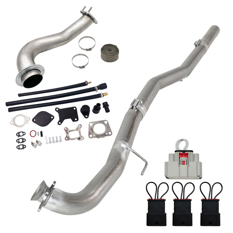 2017-2019 6.6L Duramax L5P 4" DPF Delete pipe & 3.5" Downpipe w/EGR Delete kit