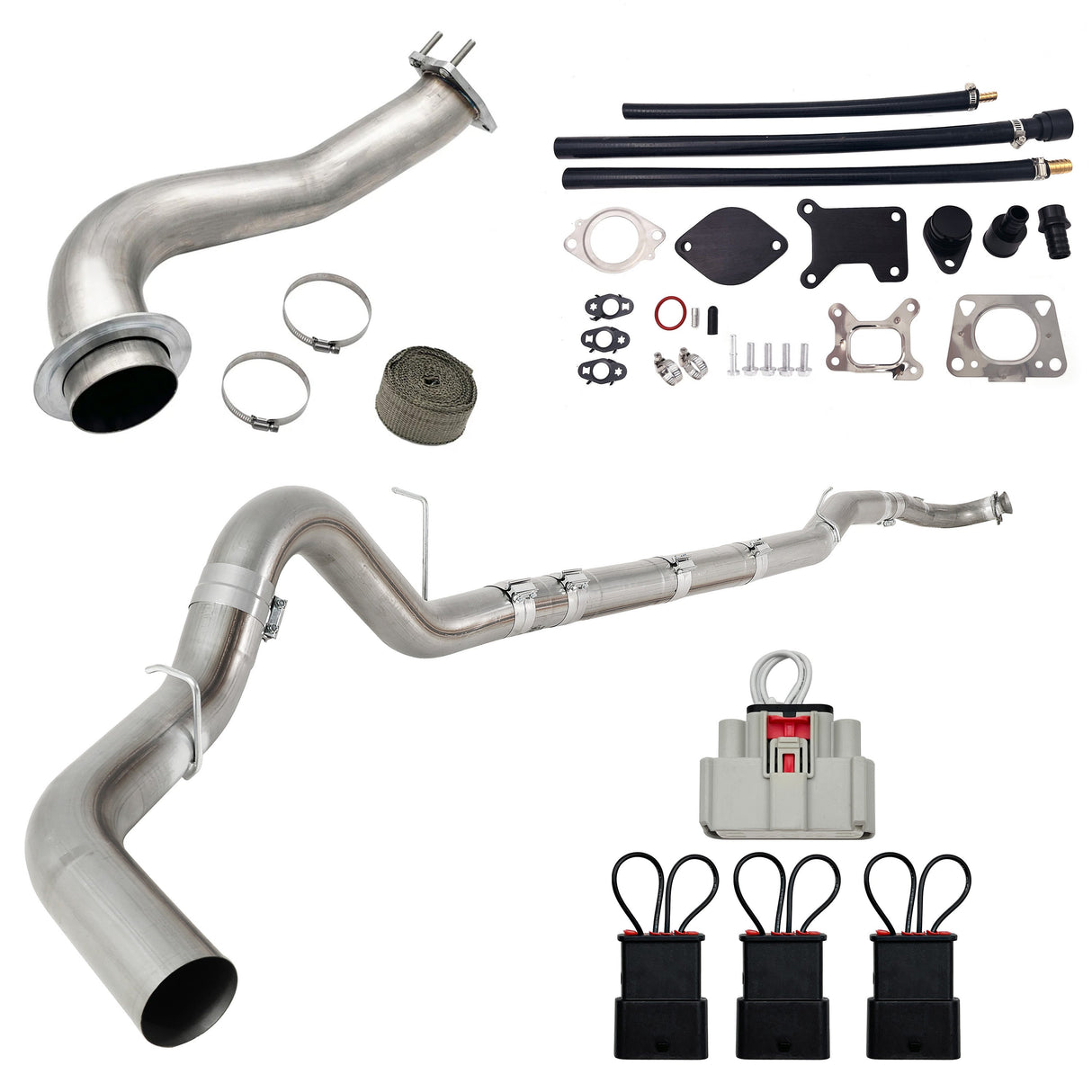 TruckTok 2017-2019 6.6L Duramax L5P 5" DPF Delete pipe & 3.5" Downpipe w/EGR Delete kit TruckTok