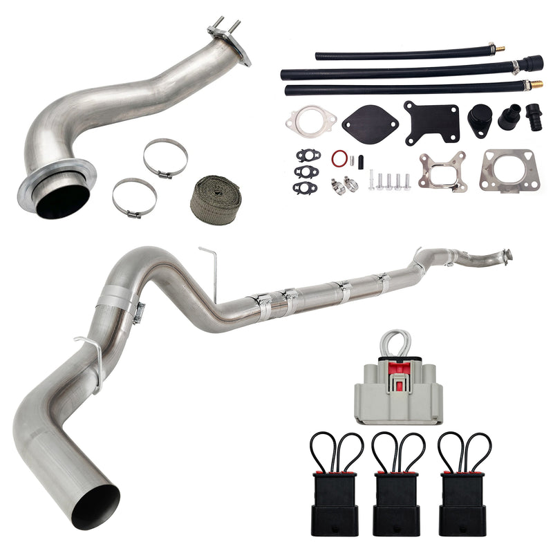 TruckTok 2017-2019 6.6L Duramax L5P 5" DPF Delete pipe & 3.5" Downpipe w/EGR Delete kit