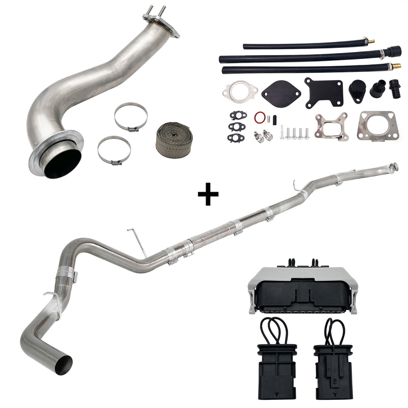 TruckTok 2020-2023 6.6L Duramax L5P 4" DPF Delete pipe & 3.5" Downpipe w/EGR Delete kit
