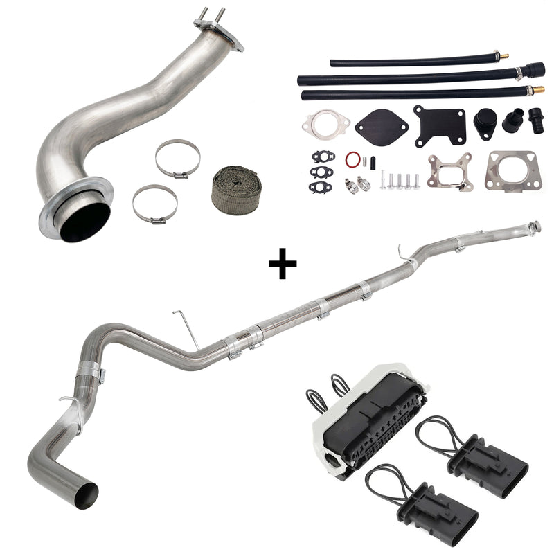 TruckTok 2020-2023 6.6L Duramax L5P 4" DPF Delete pipe & 3.5" Downpipe w/EGR Delete kit