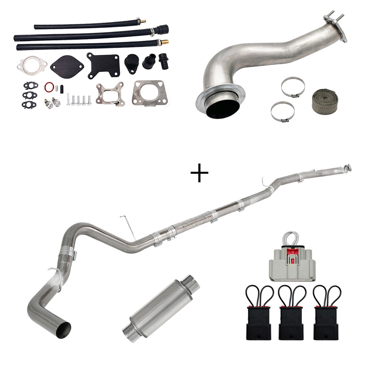 TruckTok 2017-2023 6.6L Duramax L5P DPF/CCV/EGR Delete & Downpipe w/Can Bus kit TruckTok