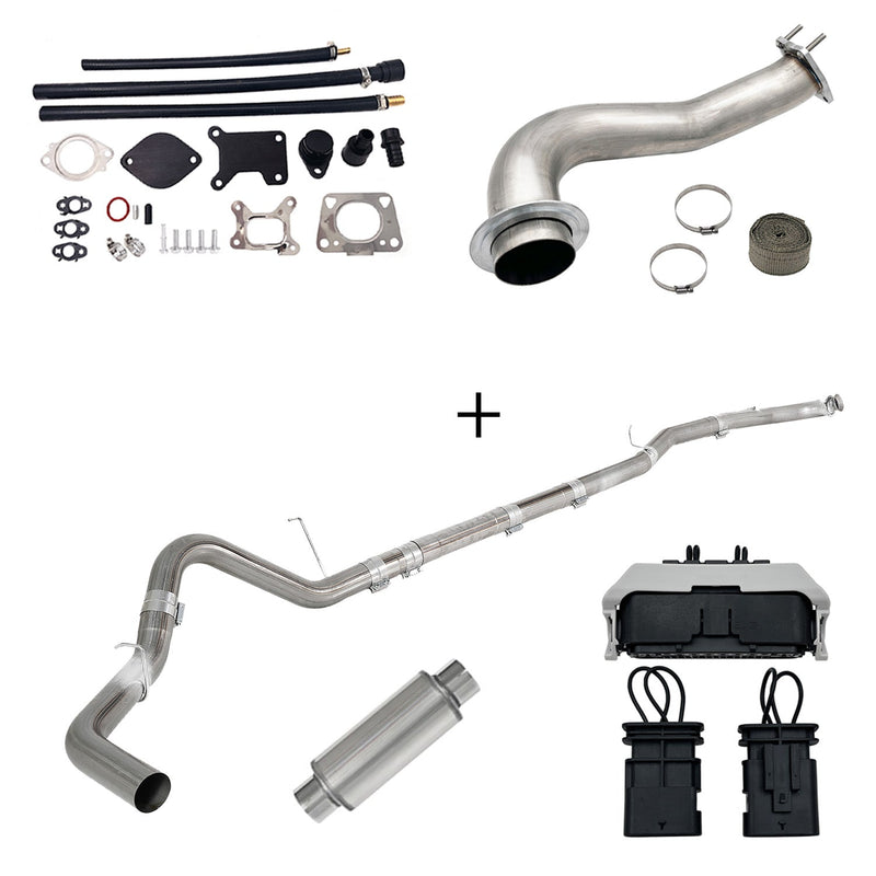 TruckTok 2017-2023 6.6L Duramax L5P DPF/CCV/EGR Delete & Downpipe w/Can Bus kit