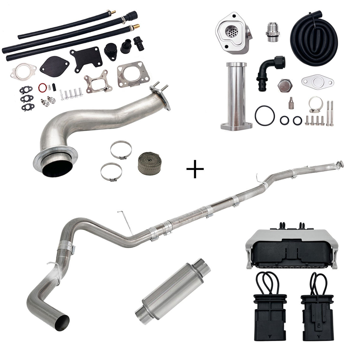 TruckTok 2017-2023 6.6L Duramax L5P DPF/CCV/EGR Delete & Downpipe w/Can Bus kit TruckTok