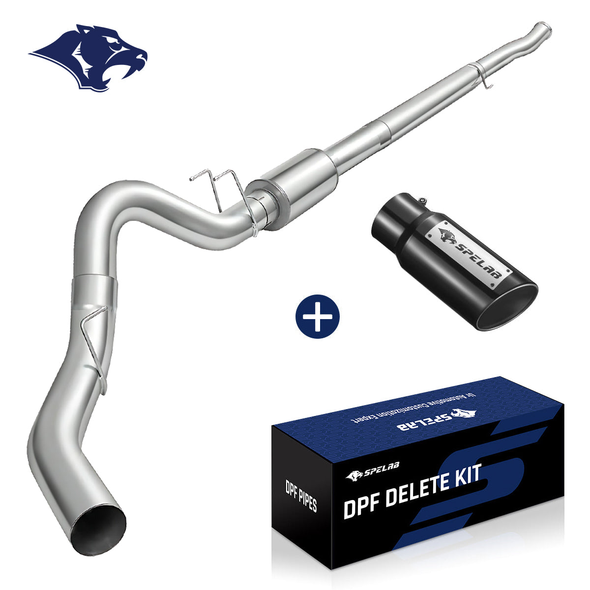 4"/5" 2011-2024 Ford 6.7 Powerstroke DPF Delete Race Pipe w/Muffler Exhaust | SPELAB