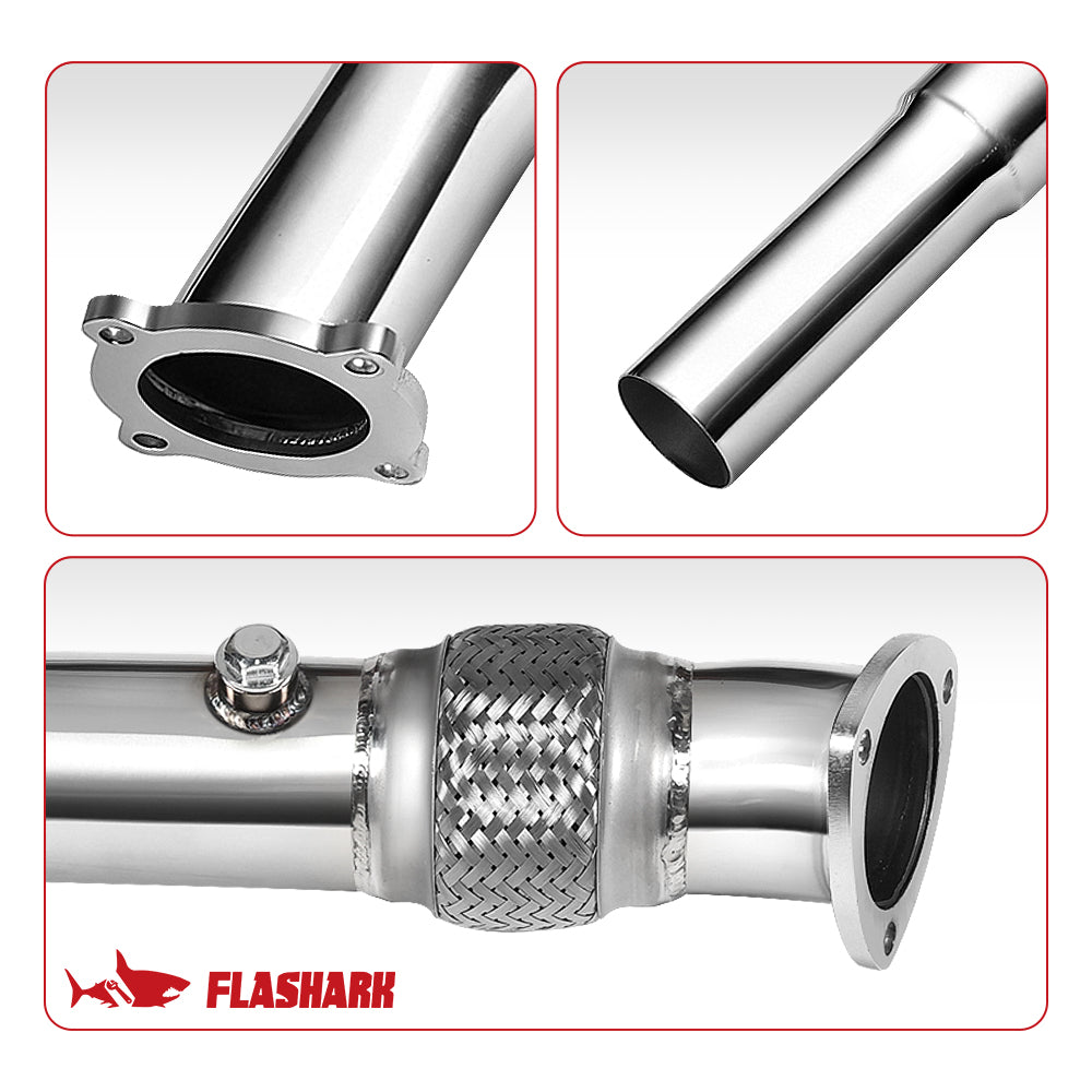 3 Inch Exhaust Turbo Downpipe for 1999-2004 Volkswagen VW MK4 Golf/Jetta/Beetle 1.8L Flashark