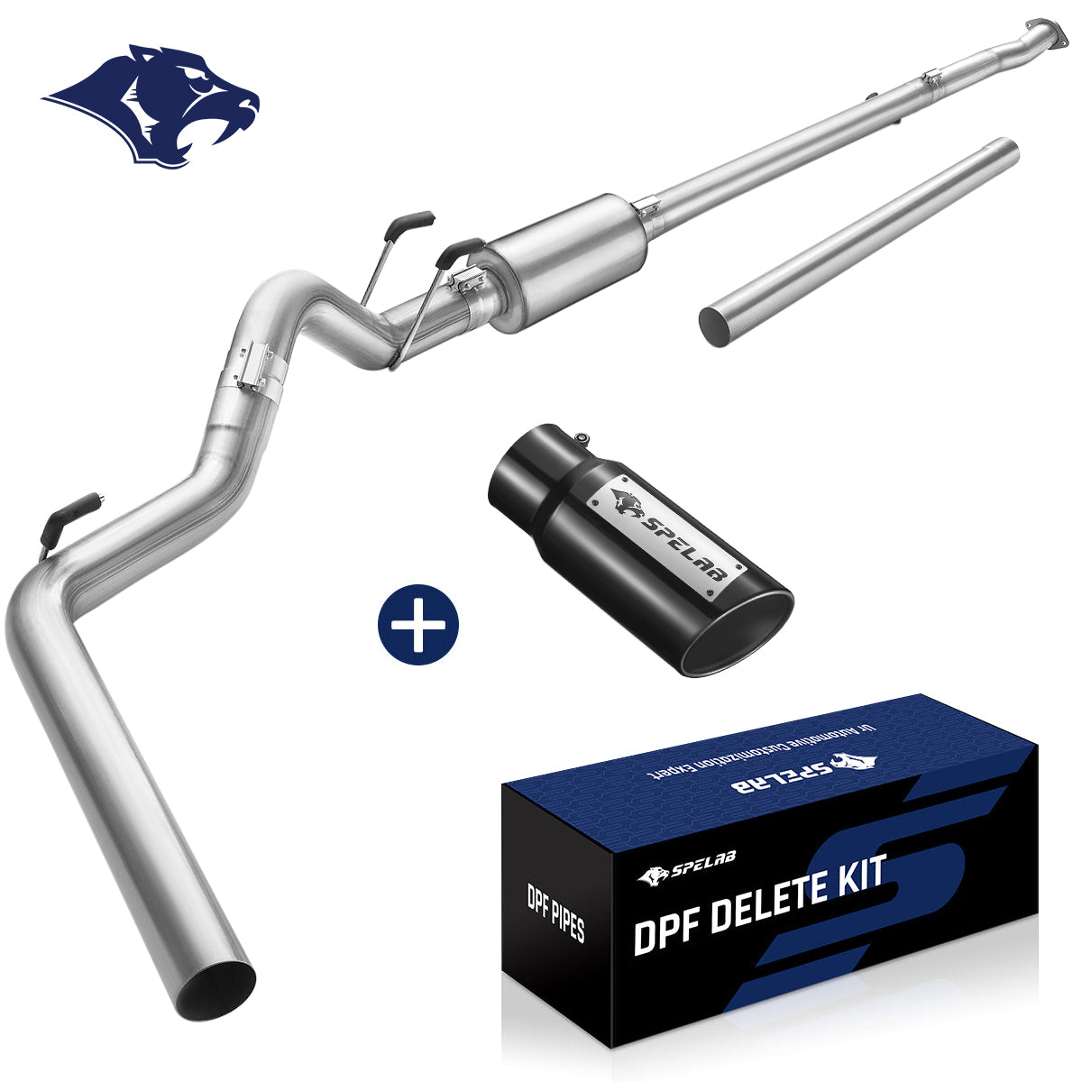 4"/5" 2011-2024 Ford 6.7 Powerstroke DPF Delete Race Pipe w/Muffler Exhaust | SPELAB
