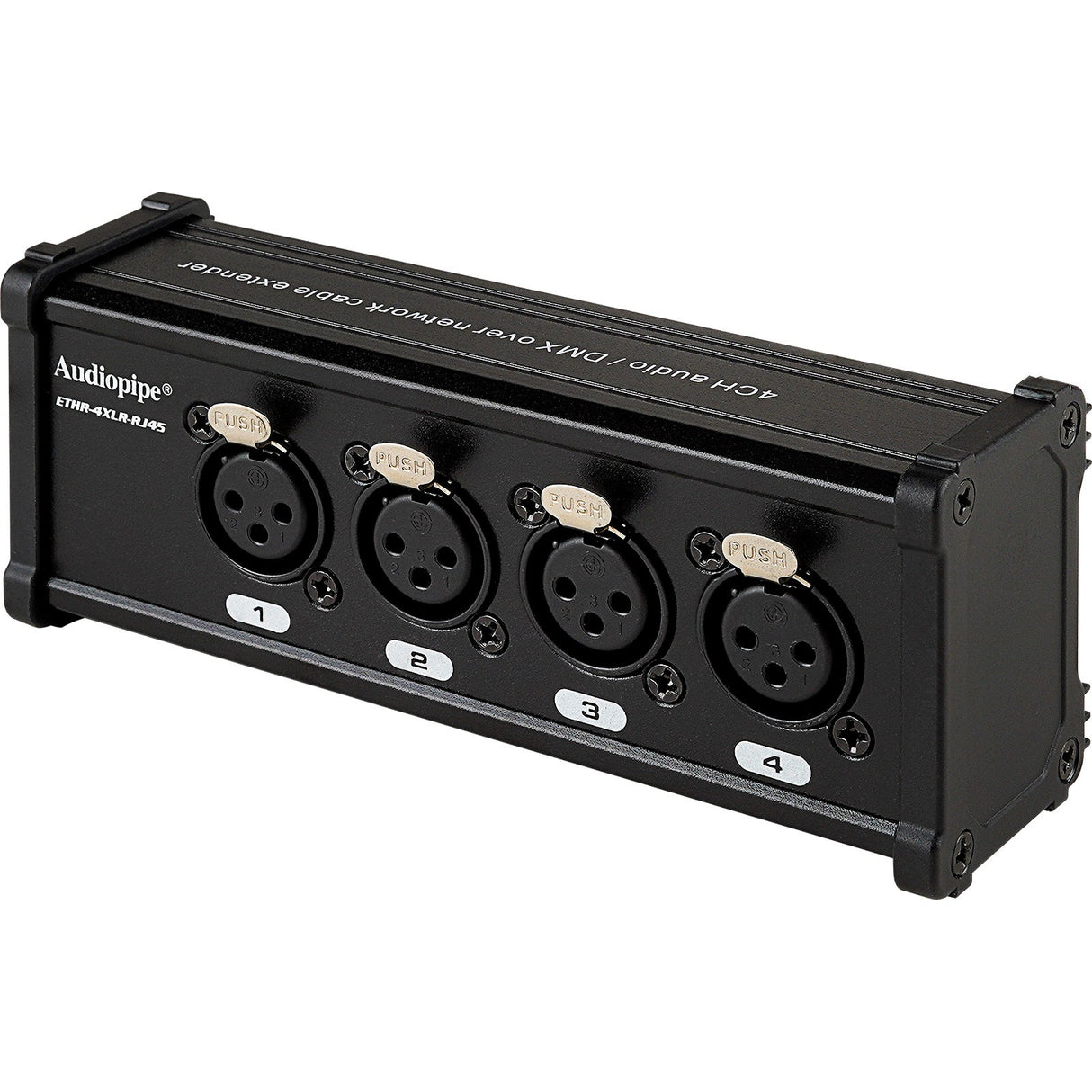 4 Channel DMX Over Network Cable Extender (ETHR-4XLR-RJ45) Audiopipe