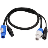 3Ft DMX Extension Cable with Power and XLR Connectors (EX-PWC-DMX-3) Audiopipe