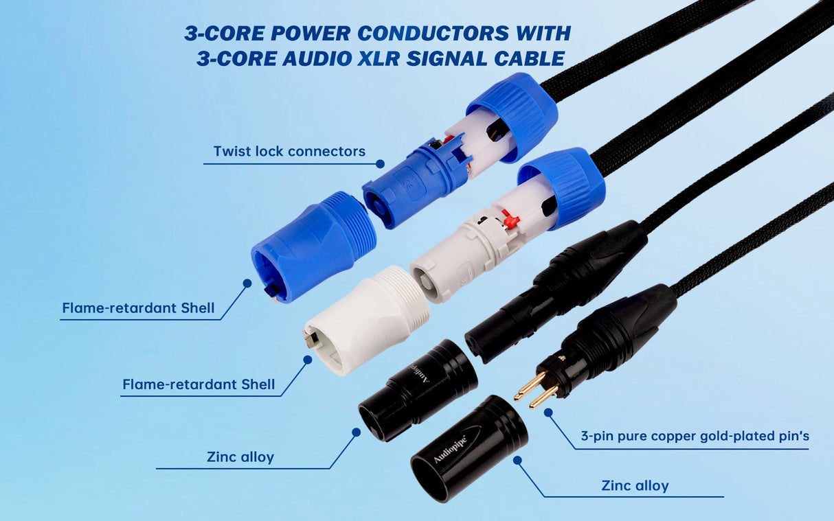 3Ft DMX Extension Cable with Power and XLR Connectors (EX-PWC-DMX-3) Audiopipe