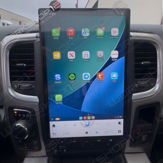 14.4" Dodge RAM 2014-2023 Workshop 12 Tesla-Style Screen Workshop 12