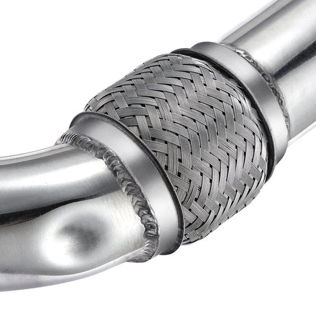 For 2008-2010 6.4L Ford Powerstroke Diesel Heavy Duty Polished Exhaust Up-Pipe Flashark