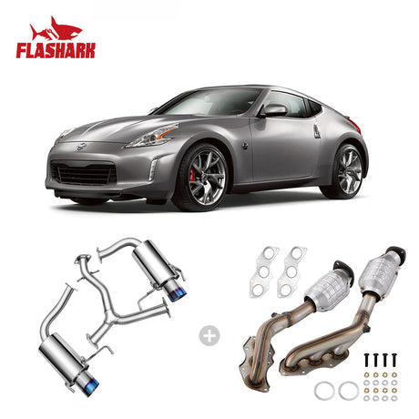 Catback Exhaust System For 2006-2013 Lexus IS250 IS350 V6 Sedan w/ Burnt Tip Flashark