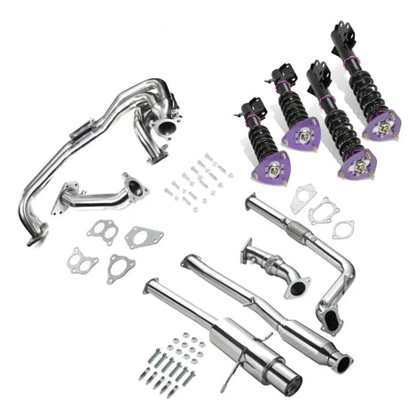 Exhaust Header Up Pipe All in One Kit for 2002-2007 Subaru Impreza WRX/STi Sedan/Wagon 4-Door 2.0L 2.5L Flashark