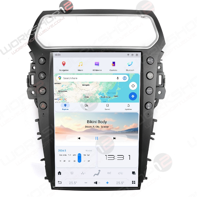 Ford Explorer 2011-2019 Workshop 12 Tesla-Style Screen Workshop 12
