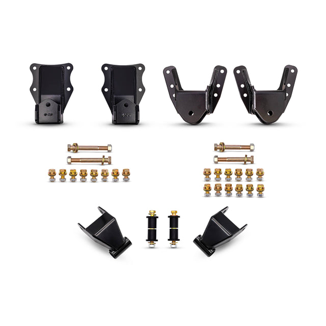 F-Series Fabricated Shackle Hanger and Extended Shackle Combo - 1980-1997 Ford F-Series Desolate Motorsports